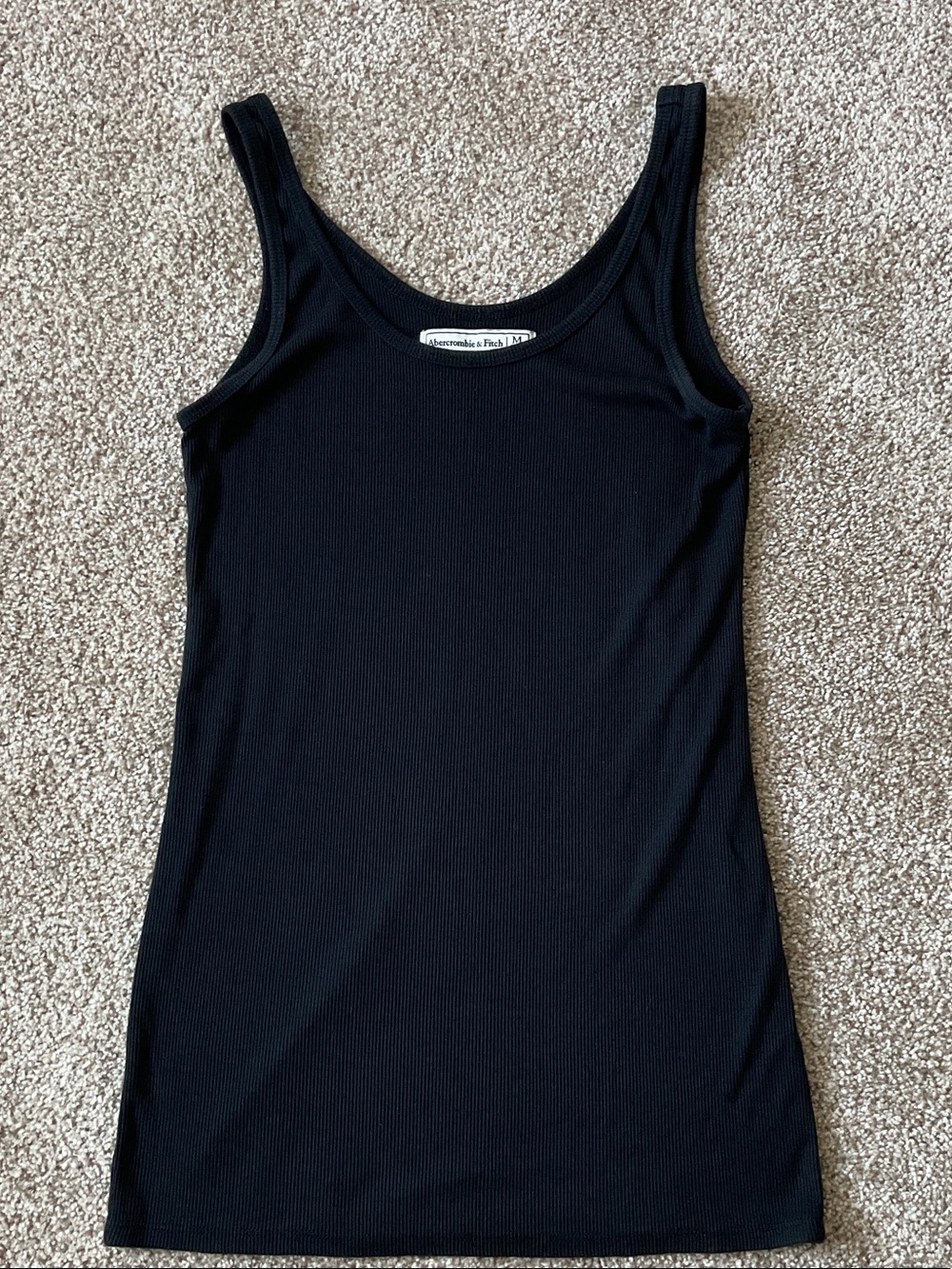 Abercrombie & Fitch Black Ribbed Scoop Tank